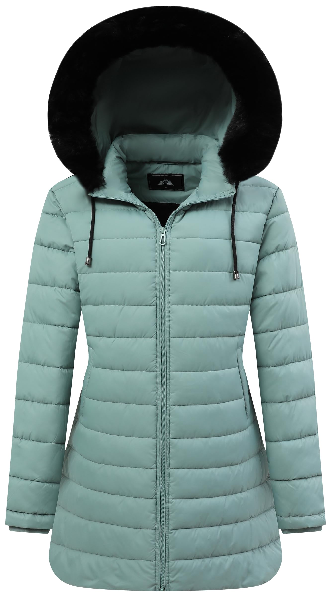 GOLDLADIES Women's Waterproof Long Down Jacket,Warm Winter Hooded Puffer Coat Thickened for Hiking Outdoor